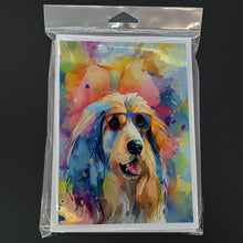 Load image into Gallery viewer, Afghan Hound Hippie Dawg Greeting Cards - Blank Note Cards – 8-Pack of Artist-Designed Cards with Envelopes