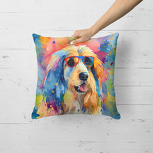 Load image into Gallery viewer, Afghan Hound Hippie Dawg Fabric Decorative Pillow