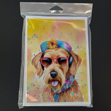 Load image into Gallery viewer, Airedale Terrier Hippie Dawg Greeting Cards - Blank Note Cards – 8-Pack of Artist-Designed Cards with Envelopes