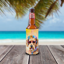 Load image into Gallery viewer, Airedale Terrier Hippie Dawg Slim Can Huggers – Fun, Functional Drink Coolers for Every Occasion