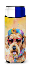Load image into Gallery viewer, Airedale Terrier Hippie Dawg Slim Can Huggers – Fun, Functional Drink Coolers for Every Occasion