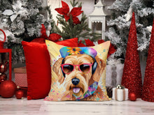 Load image into Gallery viewer, Airedale Terrier Hippie Dawg Throw Pillow - 14x14 Decorative Pillow – Art for Your Home &amp; Patio