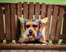 Load image into Gallery viewer, Airedale Terrier Hippie Dawg Throw Pillow - 14x14 Decorative Pillow – Art for Your Home &amp; Patio