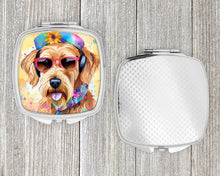 Load image into Gallery viewer, Airedale Terrier Hippie Dawg Compact Mirror – Stylish Purse Mirror with Artistic Covers