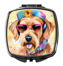Load image into Gallery viewer, Airedale Terrier Hippie Dawg Compact Mirror – Stylish Purse Mirror with Artistic Covers