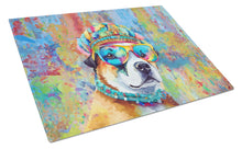 Load image into Gallery viewer, Akita Hippie Dawg Glass Cutting Boards – Durable, Decorative Kitchen Art Large
