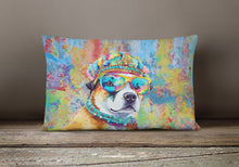 Load image into Gallery viewer, Akita Hippie Dawg Fabric Decorative Pillow