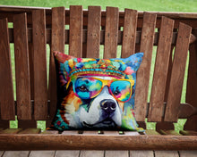 Load image into Gallery viewer, Akita Hippie Dawg Throw Pillow - 14x14 Decorative Pillow – Art for Your Home &amp; Patio
