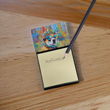 Load image into Gallery viewer, Akita Hippie Dawg Sticky Note Holder- Refiilable Desk Accessory Note Pad