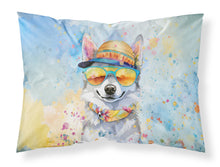 Load image into Gallery viewer, Alaskan Klee Kai Hippie Dawg Standard Pillowcase – Artistic Decorative Front, White Back