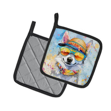 Load image into Gallery viewer, Alaskan Klee Kai Hippie Dawg Pot Holders - Set of 2 Decorative Kitchen Helpers | Made in the USA