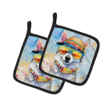 Load image into Gallery viewer, Alaskan Klee Kai Hippie Dawg Pot Holders - Set of 2 Decorative Kitchen Helpers | Made in the USA
