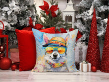 Load image into Gallery viewer, Alaskan Klee Kai Hippie Dawg Throw Pillow - 14x14 Decorative Pillow – Art for Your Home &amp; Patio