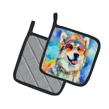 Load image into Gallery viewer, Alaskan Malamute Hippie Dawg Pot Holders - Set of 2 Decorative Kitchen Helpers | Made in the USA