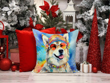 Load image into Gallery viewer, Alaskan Malamute Hippie Dawg Fabric Decorative Pillow