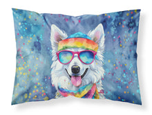 Load image into Gallery viewer, American Eskimo Hippie Dawg Standard Pillowcase – Artistic Decorative Front, White Back