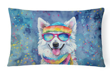 Load image into Gallery viewer, American Eskimo Hippie Dawg Fabric Decorative Pillow