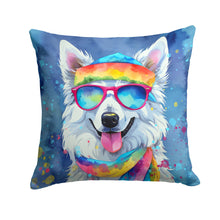 Load image into Gallery viewer, American Eskimo Hippie Dawg Throw Pillow - 14x14 Decorative Pillow – Art for Your Home &amp; Patio