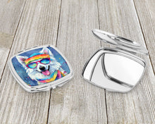 Load image into Gallery viewer, American Eskimo Hippie Dawg Compact Mirror – Stylish Purse Mirror with Artistic Covers