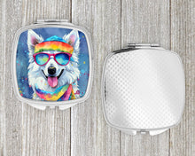 Load image into Gallery viewer, American Eskimo Hippie Dawg Compact Mirror – Stylish Purse Mirror with Artistic Covers