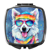 Load image into Gallery viewer, American Eskimo Hippie Dawg Compact Mirror – Stylish Purse Mirror with Artistic Covers