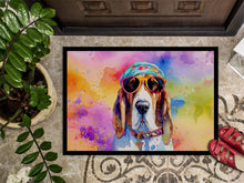 Load image into Gallery viewer, Basset Hound Hippie Dawg Doormat - 24x36 Decorative Floor Mat – Indoor/Outdoor Rug with Artistic Flair