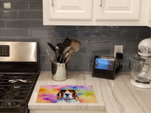 Load image into Gallery viewer, Basset Hound Hippie Dawg Glass Cutting Boards – Durable, Decorative Kitchen Art Large