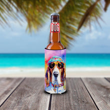 Load image into Gallery viewer, Basset Hound Hippie Dawg Slim Can Huggers – Fun, Functional Drink Coolers for Every Occasion