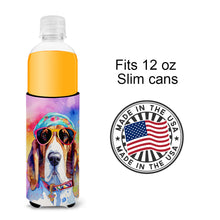 Load image into Gallery viewer, Basset Hound Hippie Dawg Slim Can Huggers – Fun, Functional Drink Coolers for Every Occasion