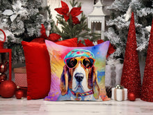 Load image into Gallery viewer, Basset Hound Hippie Dawg Fabric Decorative Pillow