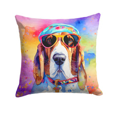 Load image into Gallery viewer, Basset Hound Hippie Dawg Fabric Decorative Pillow