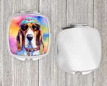Load image into Gallery viewer, Basset Hound Hippie Dawg Compact Mirror – Stylish Purse Mirror with Artistic Covers