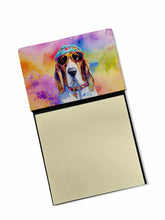 Load image into Gallery viewer, Basset Hound Hippie Dawg Sticky Note Holder- Refiilable Desk Accessory Note Pad