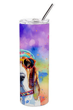 Load image into Gallery viewer, Basset Hound Hippie Dawg Stainless Steel Skinny Tumbler