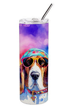 Load image into Gallery viewer, Basset Hound Hippie Dawg Stainless Steel Skinny Tumbler