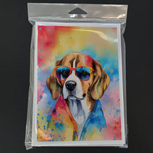 Load image into Gallery viewer, Beagle Hippie Dawg Greeting Cards - Blank Note Cards – 8-Pack of Artist-Designed Cards with Envelopes