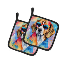 Load image into Gallery viewer, Beagle Hippie Dawg Pot Holders - Set of 2 Decorative Kitchen Helpers | Made in the USA