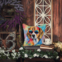Load image into Gallery viewer, Beagle Hippie Dawg Throw Pillow - 14x14 Decorative Pillow – Art for Your Home &amp; Patio