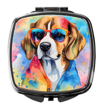 Load image into Gallery viewer, Beagle Hippie Dawg Compact Mirror – Stylish Purse Mirror with Artistic Covers
