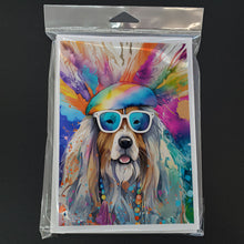 Load image into Gallery viewer, Bearded Collie Hippie Dawg Greeting Cards - Blank Note Cards – 8-Pack of Artist-Designed Cards with Envelopes