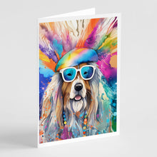 Load image into Gallery viewer, Bearded Collie Hippie Dawg Greeting Cards - Blank Note Cards – 8-Pack of Artist-Designed Cards with Envelopes