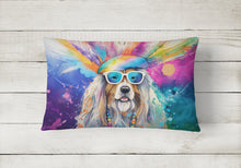 Load image into Gallery viewer, Bearded Collie Hippie Dawg Fabric Decorative Pillow