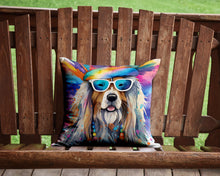 Load image into Gallery viewer, Bearded Collie Hippie Dawg Throw Pillow - 14x14 Decorative Pillow – Art for Your Home &amp; Patio