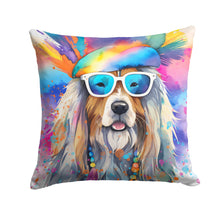 Load image into Gallery viewer, Bearded Collie Hippie Dawg Throw Pillow - 14x14 Decorative Pillow – Art for Your Home &amp; Patio