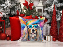 Load image into Gallery viewer, Bearded Collie Hippie Dawg Fabric Decorative Pillow