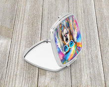Load image into Gallery viewer, Bearded Collie Hippie Dawg Compact Mirror – Stylish Purse Mirror with Artistic Covers