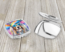 Load image into Gallery viewer, Bearded Collie Hippie Dawg Compact Mirror – Stylish Purse Mirror with Artistic Covers