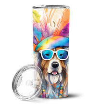 Load image into Gallery viewer, Bearded Collie Hippie Dawg Stainless Steel Skinny Tumbler