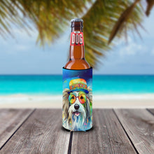 Load image into Gallery viewer, Bearded Collie Hippie Dawg Slim Can Huggers – Fun, Functional Drink Coolers for Every Occasion