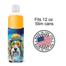 Load image into Gallery viewer, Bearded Collie Hippie Dawg Slim Can Huggers – Fun, Functional Drink Coolers for Every Occasion